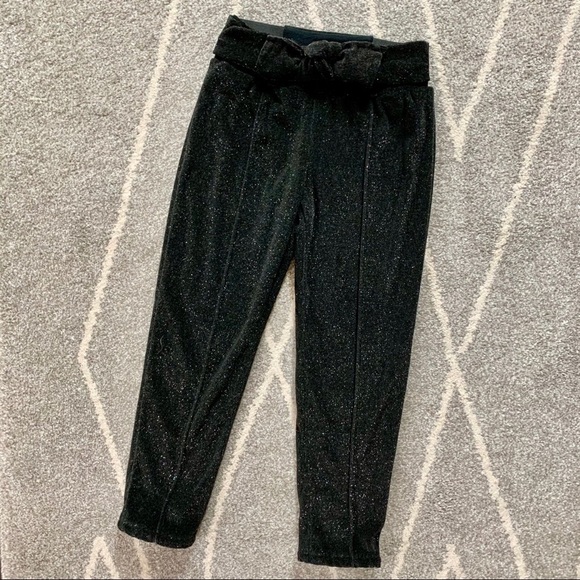 Oshkosh Genuine Kid Black Sparkle Velvet Sweatpant - Picture 1 of 5